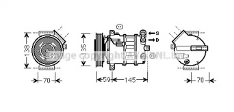 AVA QUALITY COOLING alk145 -  Компрессор, кондиционер